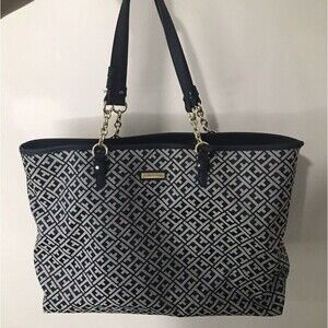Tommy Hilfiger Navy Blue Handbag Purse With Wallet Coin purse large big vtg